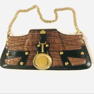 Vintage Versace Croc Embossed Patent Leather